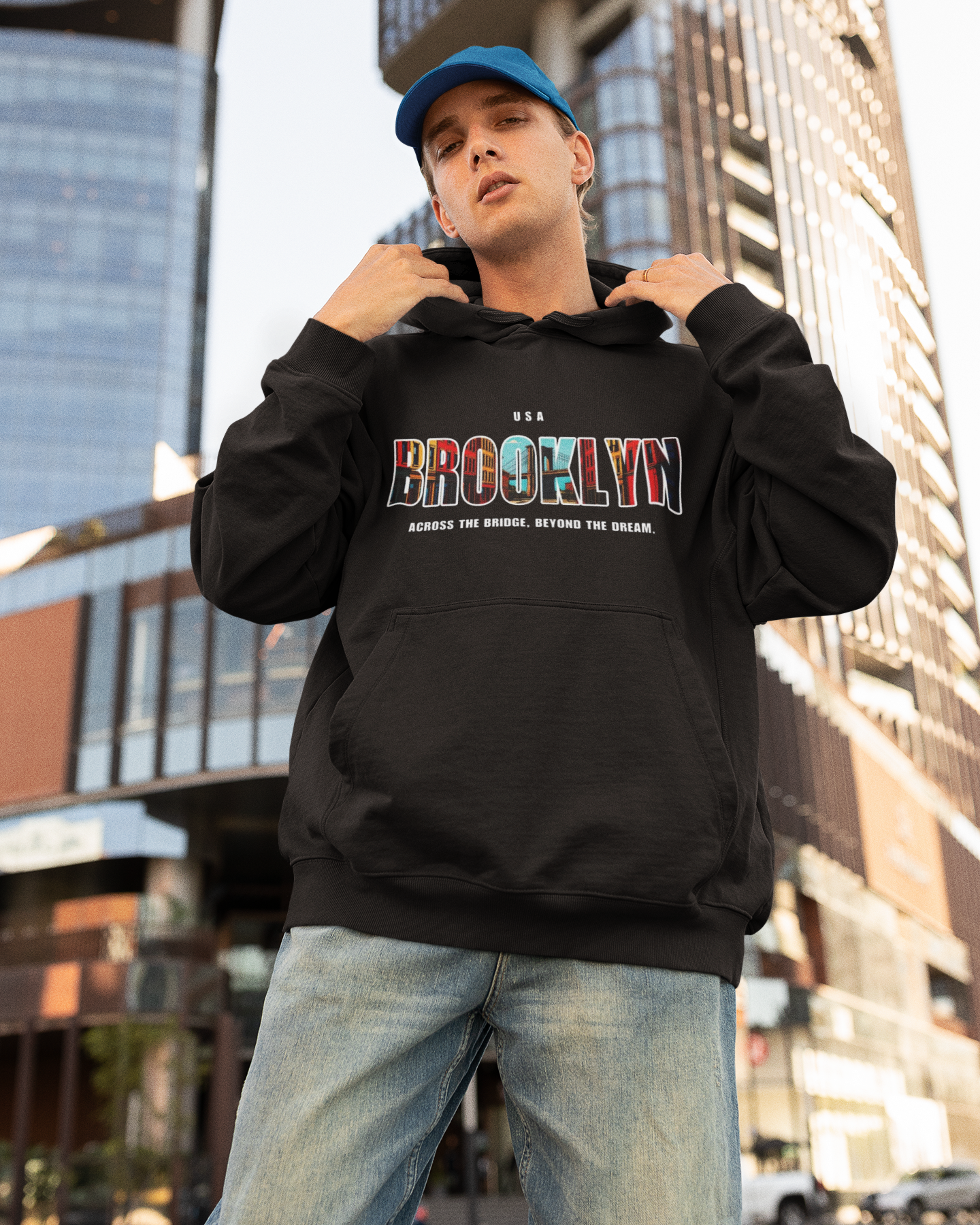 Brooklyn Bold Graphic Print Streetwear Unisex Oversized Hoodie ...